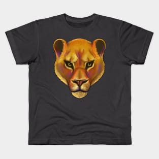 head of a lioness on a transparent background Kids T-Shirt